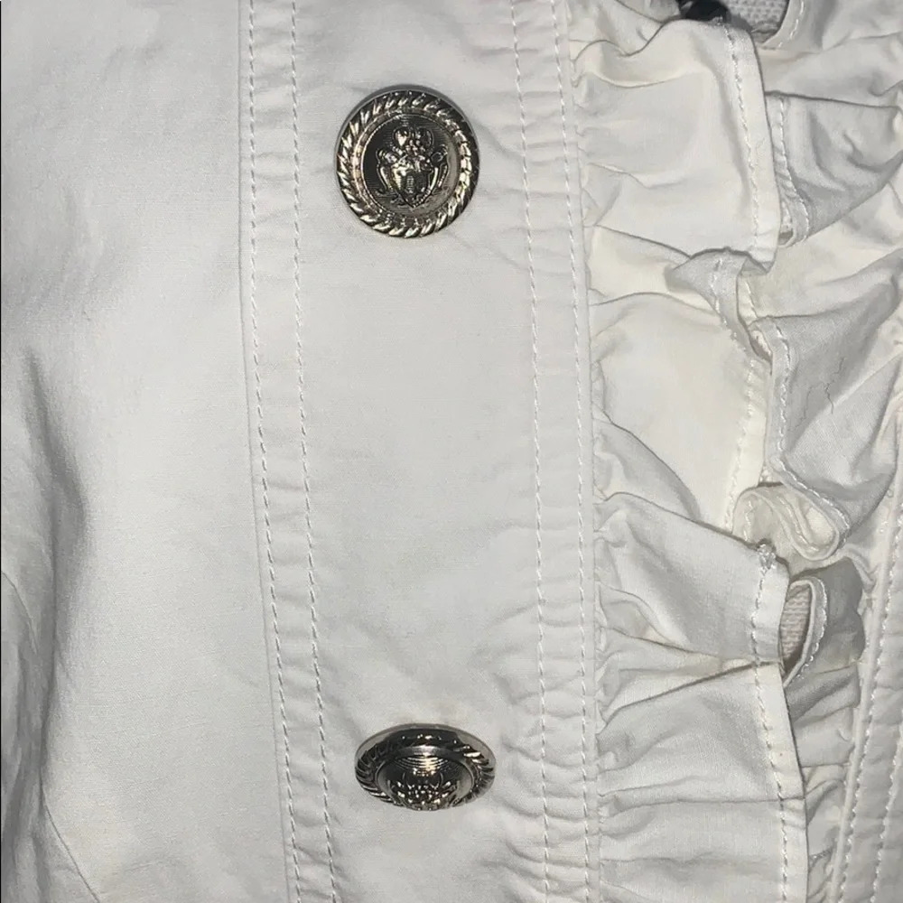 INC white Military Ruffled Jacket PL - Picture 2 of 6